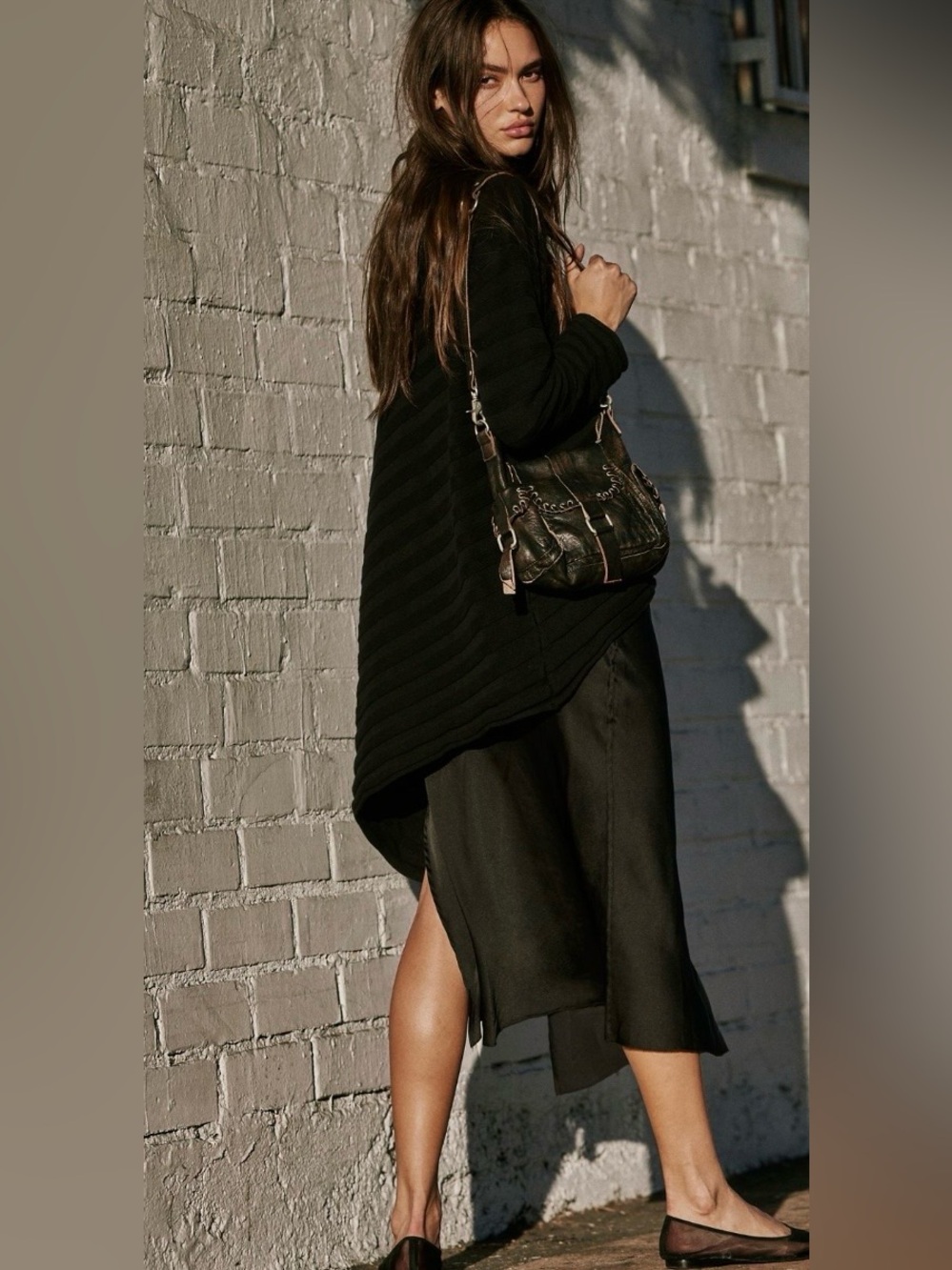 NWT FREE PEOPLE FREE EST VERSA SWEATER TUNIC BLACK